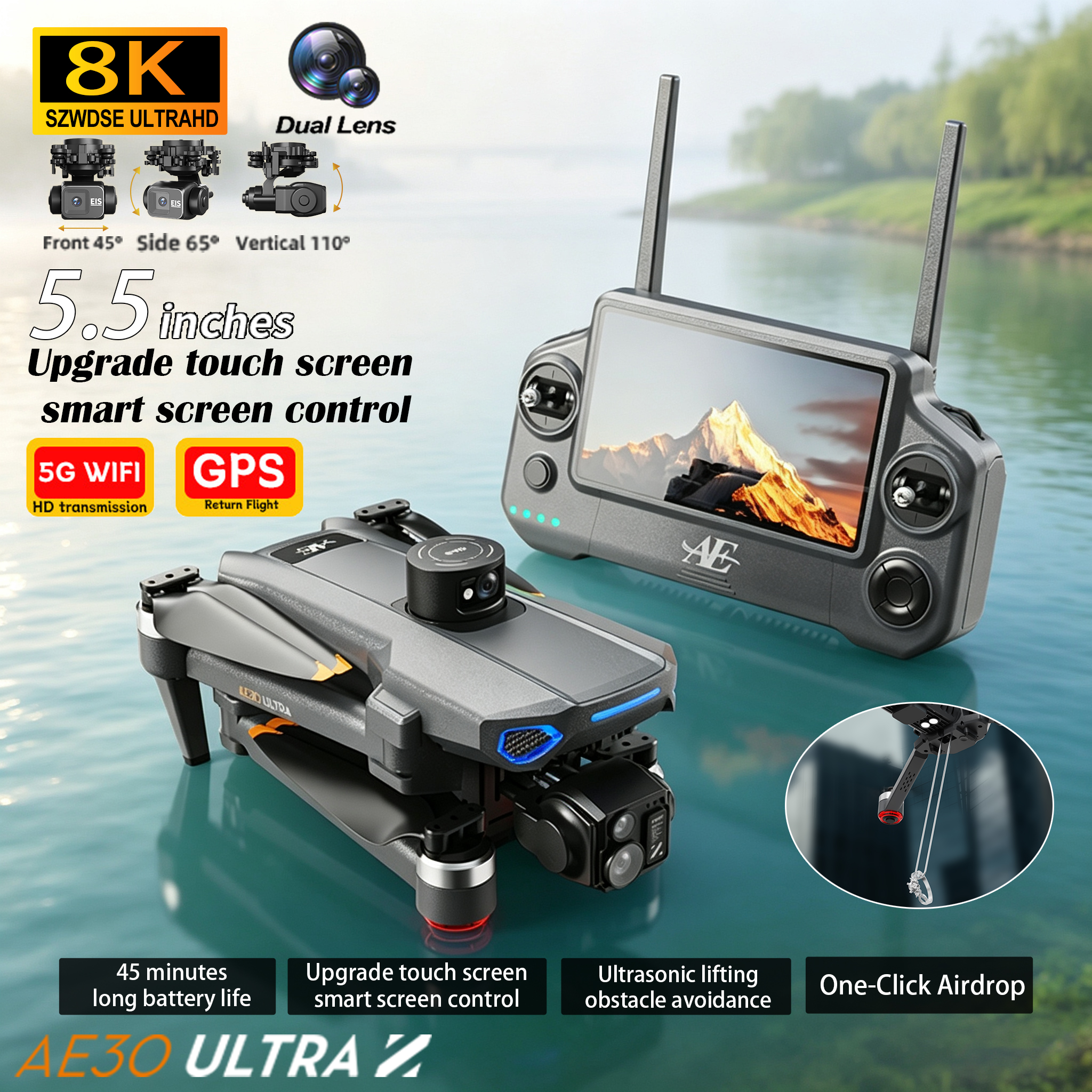 2026 AE30 GPS RC Drone 8K Prof - Drone Gimbal 3 Axis review and price