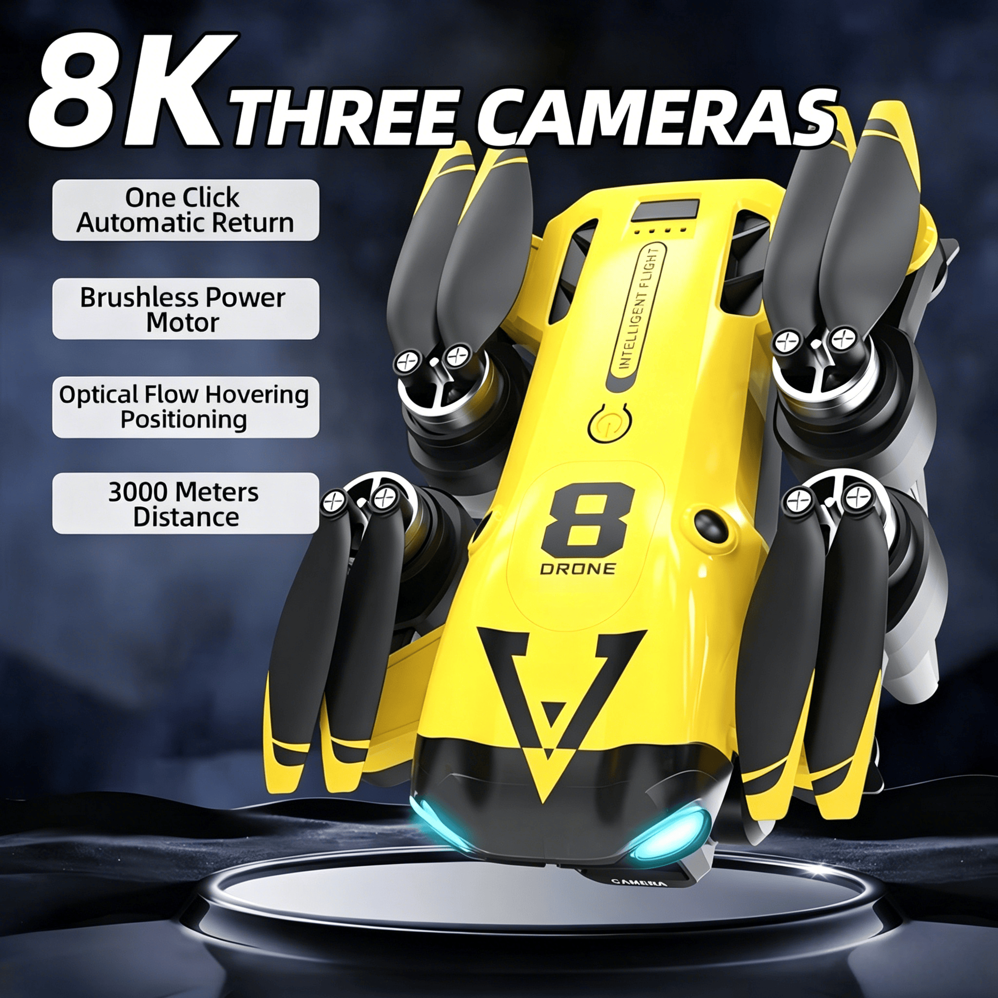 New Quadcopter with Triple Cam - Drone Gimbal Brushless review and price