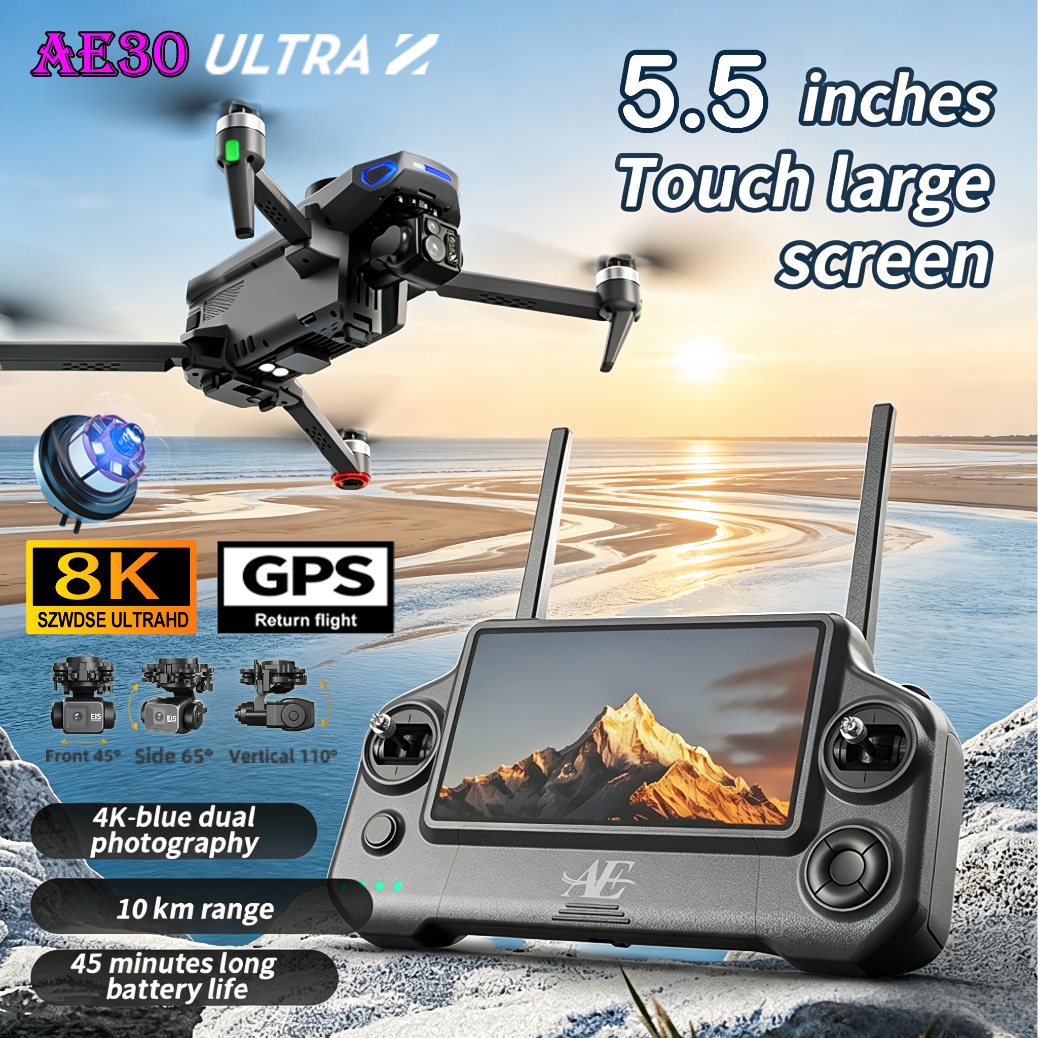 NEW AE30 Ultra GPS Drone 4K Pr - Drone Gimbal 3 Axis review and price